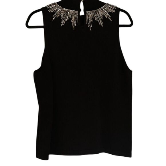 Ted Baker London Black Larinaa Embellished Knit Vest Sleeveless Sweater Large - Picture 6 of 16